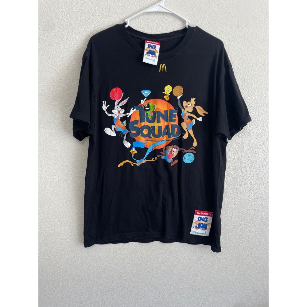 Diamond Supply Co Mens L Space Jam McDonald's T-Shirt Black Excellent Tune Squad